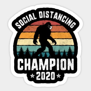 Retro Bigfoot Social Distancing Champion Sticker